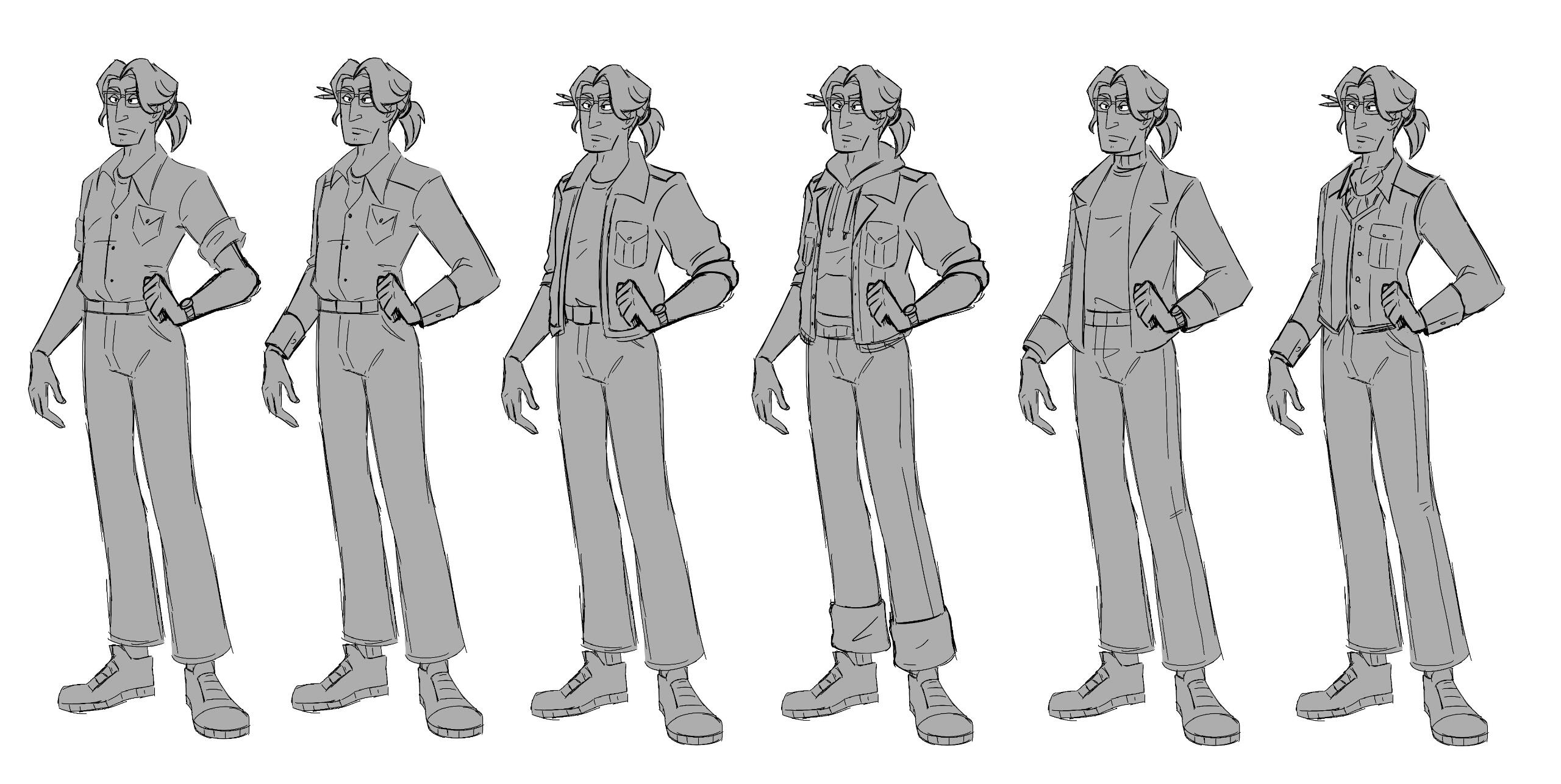 Sam Concept Sketches (Outfits)